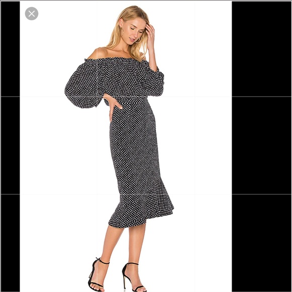 SALONI Dresses & Skirts - SOLONI polka dot Off shoulder dress